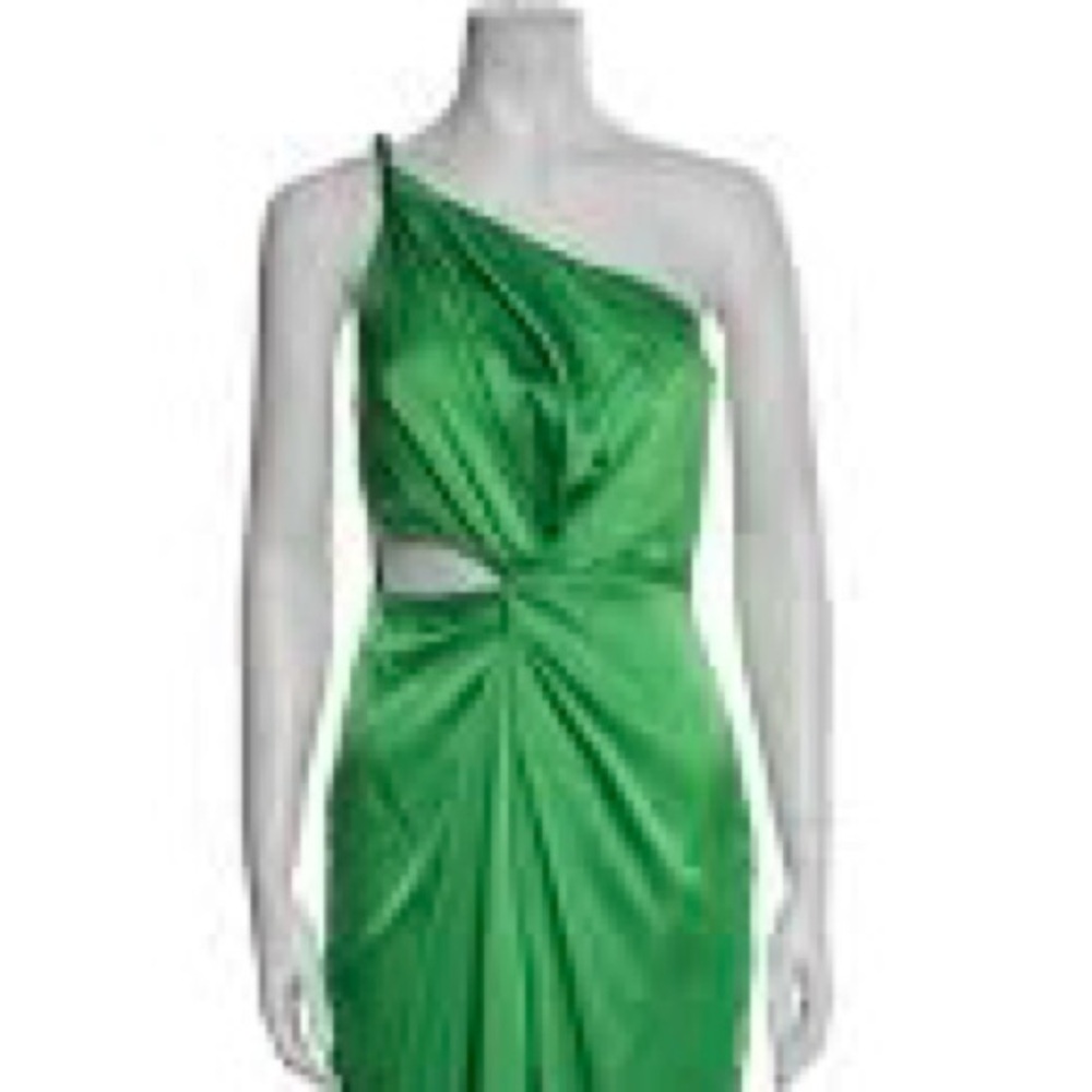 DO+BE Vibrant Green One-Shoulder Dress